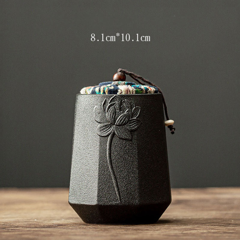Retro Stoneware Ceramic Tea Caddy with 6 Variations