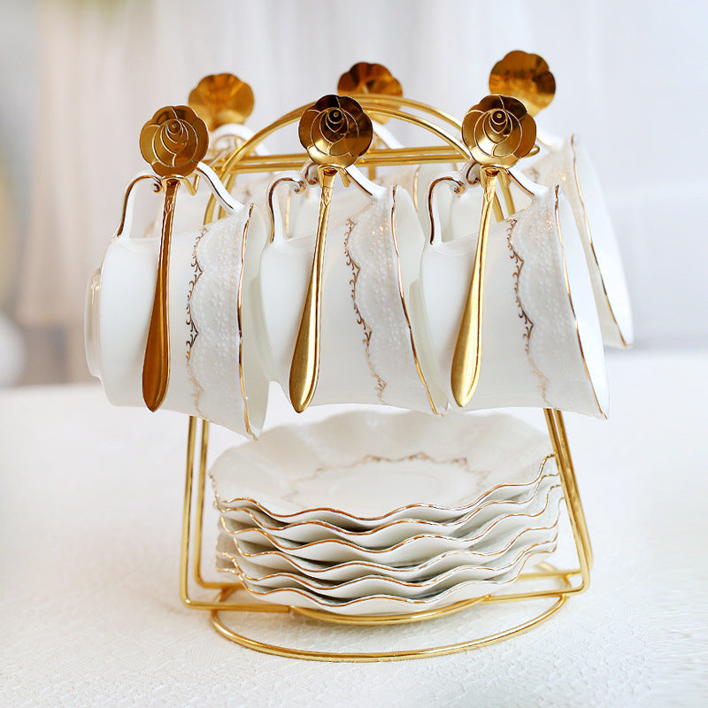 Elegancia dorada: disfrute de una lujosa hora del té con nuestro juego de teteras de cerámica dorada y vidrio