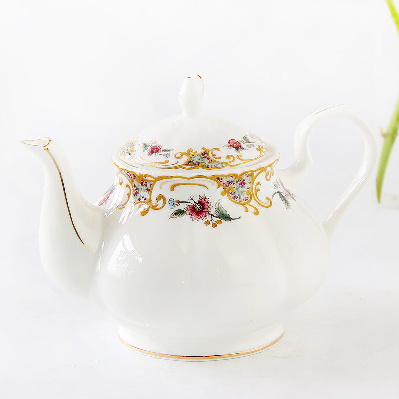 Deléitese con la elegancia atemporal con nuestra tetera de porcelana china de hueso europeo: perfecta para el té de la tarde y el entretenimiento