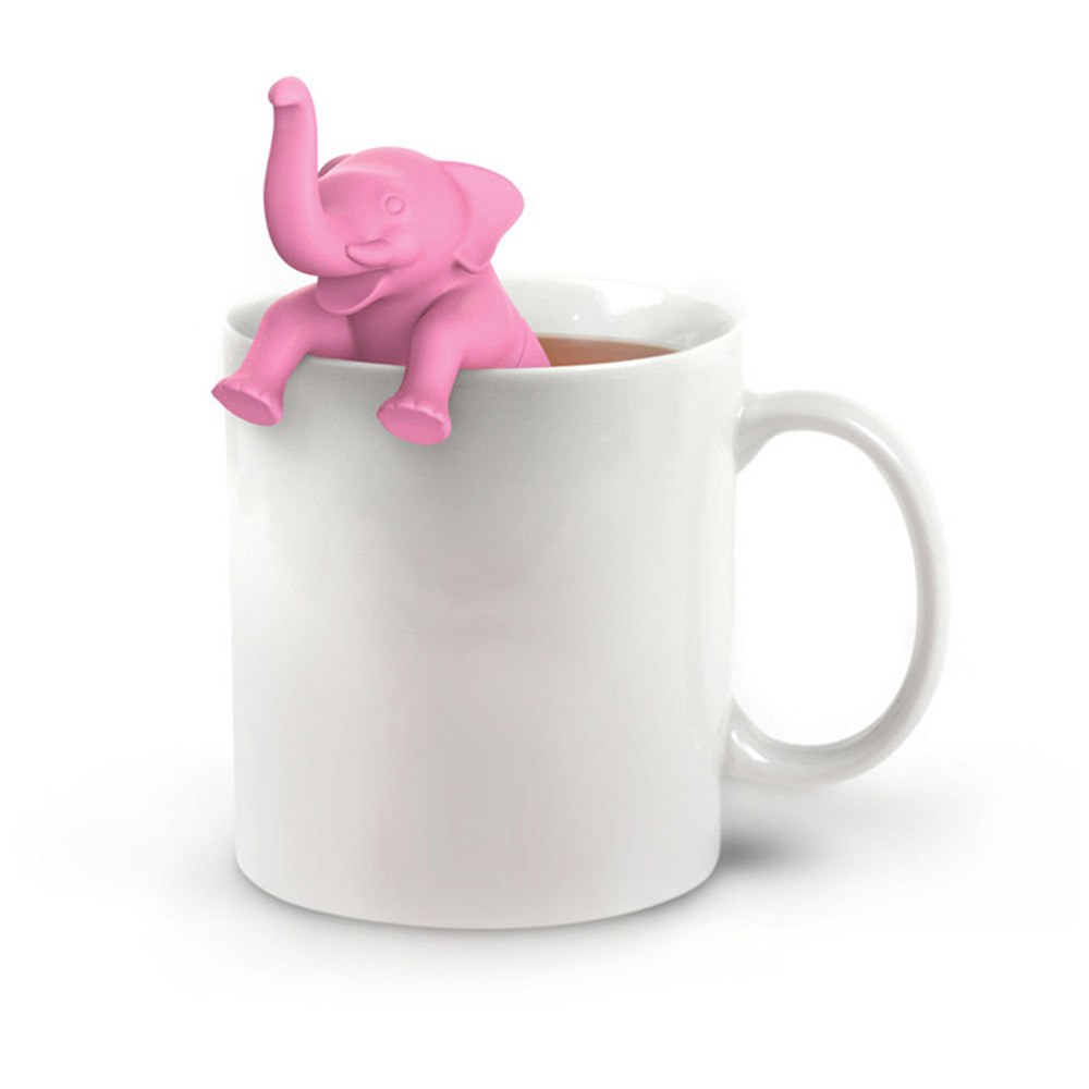 Infusez votre thé avec style grâce à l'adorable infuseur à thé en silicone éléphant rose