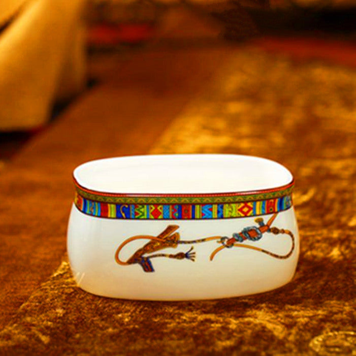 Galloping Elegance - Juego de té de porcelana china de 15 piezas con ilustraciones de caballos