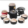 Experience the Art of Tea with Our Japanese Stoneware Kung Fu Tea Set - Comes in Black, Blue or Red