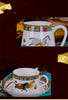 Galloping Elegance - Service à thé 15 pièces en porcelaine tendre avec illustrations de chevaux