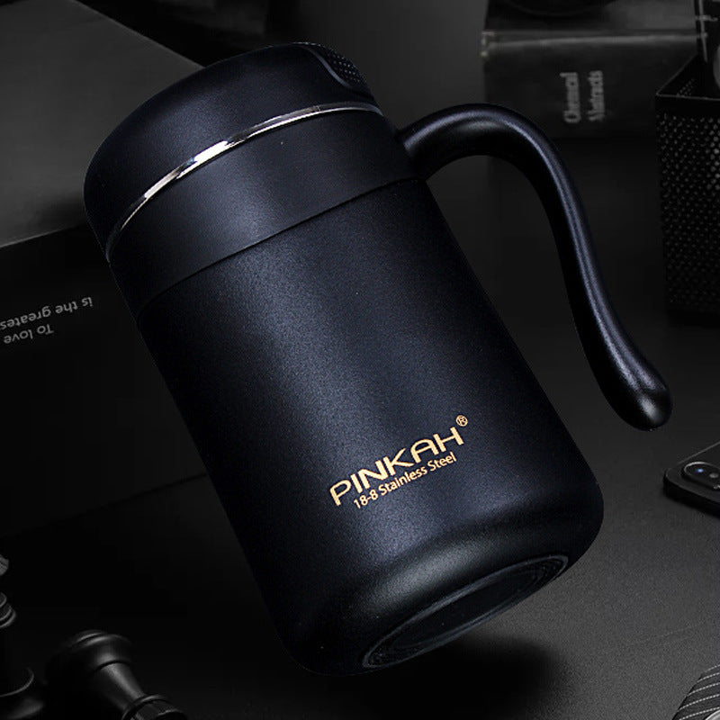 Sip in Style with Our 350ml Travel Mug with Handle and Tea Infuser!